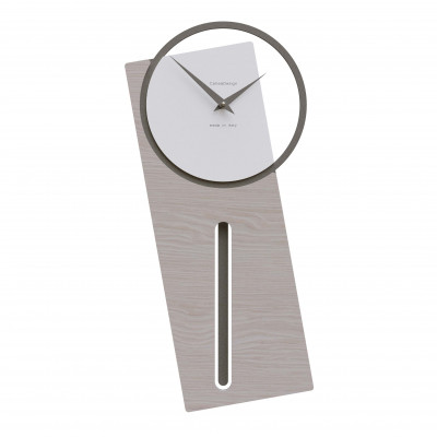 CalleaDesign - Sherlock - Orologio da parete a pendolo in legno dal design moderno ed elegante - Colore: Rovere Breeze - SKU: 11-005-83