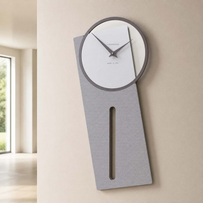 CalleaDesign Sherlock Orologio da parete a pendolo in legno dal design moderno ed elegante Colore: Gessato