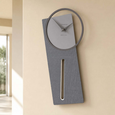 CalleaDesign Sherlock Orologio da parete a pendolo in legno dal design moderno ed elegante Colore: Radica Grigia