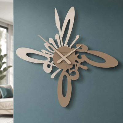 CalleaDesign Armonico Orologio da parete dal design particolare in legno Colore: Caffelatte