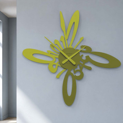 CalleaDesign Armonico Orologio da parete dal design moderno e particolare Colore: Verde Oliva