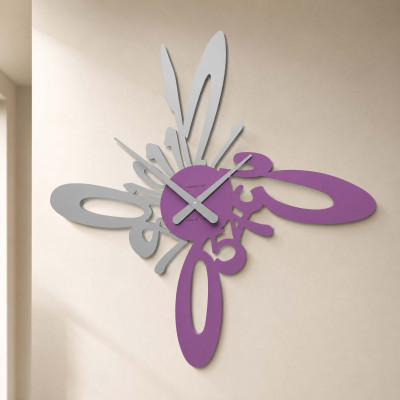 CalleaDesign Armonico Orologio da parete particolare in legno di design Colore: Viola