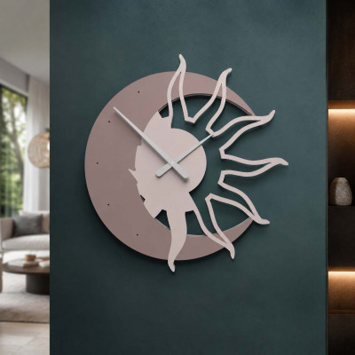 CalleaDesign Sole & Luna Orologio da parete con cristalli Swarovski Colore: Grigio Prugna
