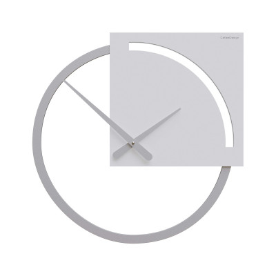 CalleaDesign - Karl - Orologio da parete con quadrante rotondo il legno dal design moderno ed elegante - Colore: Bianco - SKU: 10-124-1
