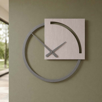 CalleaDesign Karl Orologio da parete con quadrante rotondo il legno dal design moderno ed elegante Colore: Rovere Breeze