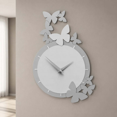 CalleaDesign Farfalle Danzanti Orologio da parete Colore: Bianco
