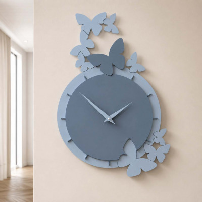 CalleaDesign Farfalle Danzanti Orologio da parete con farfalle in legno particolare Colore: Carta da Zucchero