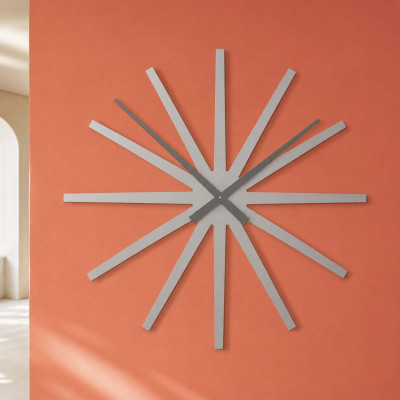 CalleaDesign Frizz Orologio da parete in legno Colore: Alluminio