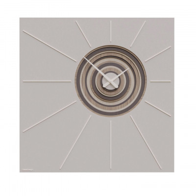 CalleaDesign - Helios - Orologio da parete quadrato di design moderno in legno effetto tridimensionale - Colore: Sabbia - SKU: 10-336-12