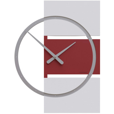 CalleaDesign - Adam - Orologio da parete grande in legno dal design moderno ed elegante - Colore: Rubino - SKU: 10-123-65
