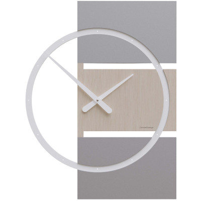 CalleaDesign - Adam - Orologio da parete grande in legno dal design moderno ed elegante - Colore: Rovere Decapè - SKU: 10-123-81