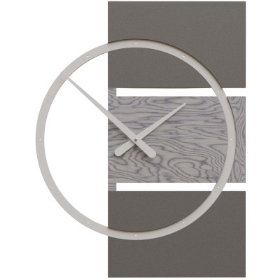 CalleaDesign - Adam - Orologio da parete grande in legno dal design moderno ed elegante - Colore: Grigio Sottsass - SKU: 10-123-82