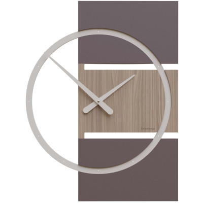 CalleaDesign - Adam - Orologio da parete grande in legno dal design moderno ed elegante - Colore: Noce Canaletto - SKU: 10-123-85