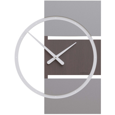 CalleaDesign - Adam - Orologio da parete grande in legno dal design moderno ed elegante - Colore: Rovere Wengè - SKU: 10-123-89