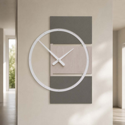 CalleaDesign Adam Orologio da parete grande in legno dal design moderno ed elegante Colore: Rovere Breeze