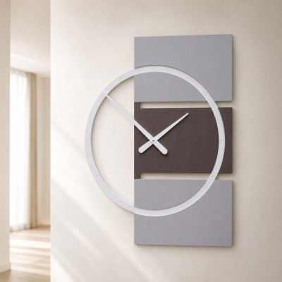 CalleaDesign Adam Orologio da parete grande in legno dal design moderno ed elegante Colore: Rovere Wengè