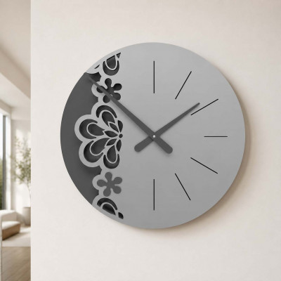 CalleaDesign Merletto Orologio da parete grande Colore: Alluminio