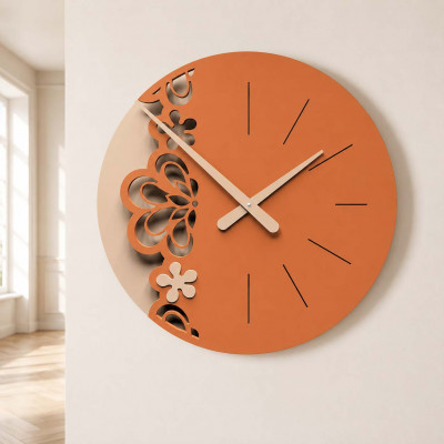CalleaDesign Merletto Orologio da parete grande Colore: Terracotta