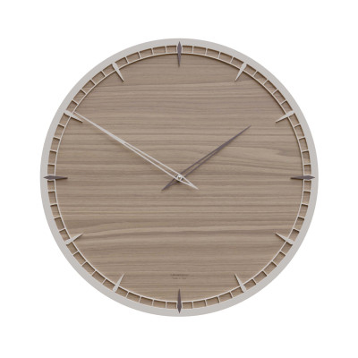 CalleaDesign - Eloise - Orologio da parete grande rotondo in legno dal design moderno ed elegante - Colore: Noce Canaletto - SKU: 10-221-85