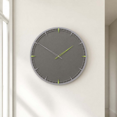 CalleaDesign Eloise Orologio da parete grande rotondo in legno dal design moderno ed elegante Colore: Grigio Quarzo