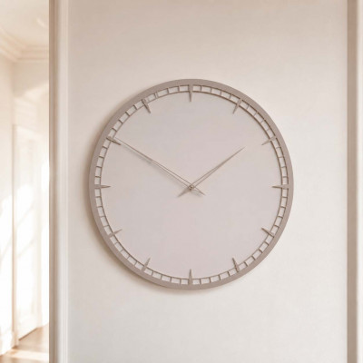 CalleaDesign Eloise Orologio da parete grande rotondo in legno dal design moderno ed elegante Colore: Lino