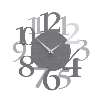 CalleaDesign - Russell - Orologio da parete in legno con numeri dal design moderno - Colore: Radica Grigia - SKU: 10-020-84