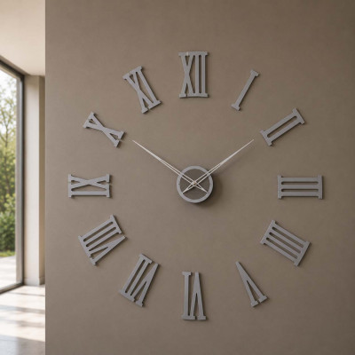 CalleaDesign da Vinci Orologio da parete in legno con numeri romani dal design moderno Colore: Alluminio