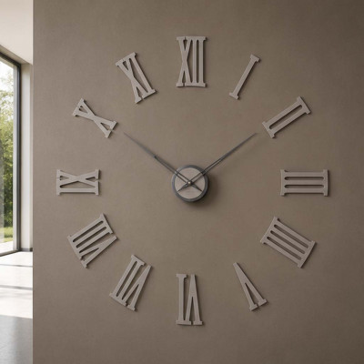 CalleaDesign da Vinci Orologio da parete in legno con numeri romani dal design moderno Colore: Caffelatte