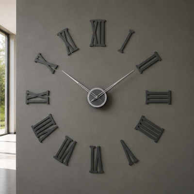 CalleaDesign da Vinci Orologio da parete in legno con numeri romani dal design moderno Colore: Grigio Quarzo