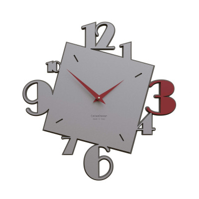 CalleaDesign - Justine - Orologio da parete in legno dal design moderno con quadrante con numeri - Colore: Alluminio - SKU: 10-035-2