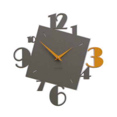 CalleaDesign - Justine - Orologio da parete in legno dal design moderno con quadrante con numeri - Colore: Grigio Quarzo - SKU: 10-035-3