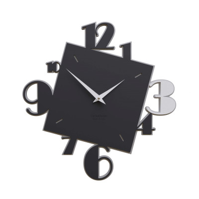 CalleaDesign - Justine - Orologio da parete in legno dal design moderno con quadrante con numeri - Colore: Nero - SKU: 10-035-5
