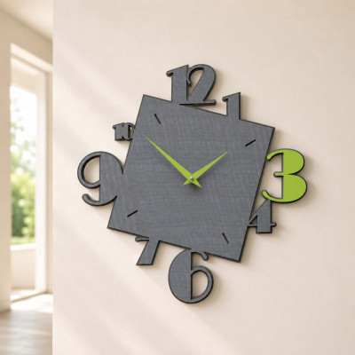 CalleaDesign Justine Orologio da parete in legno dal design moderno con quadrante con numeri Colore: Radica Grigia