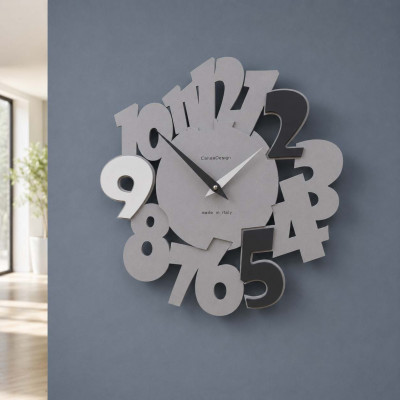 CalleaDesign Due95 Orologio da parete in legno dal design moderno Colore: Nero