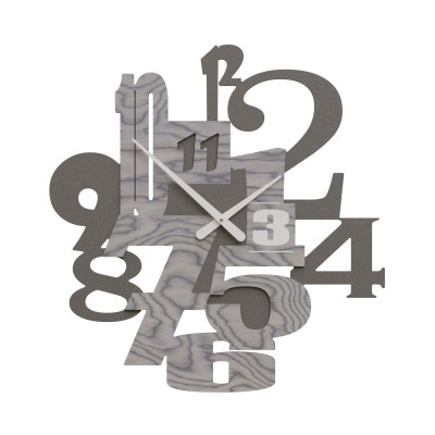 CalleaDesign - Kirsten - Orologio da parete in legno dal design moderno - Colore: Grigio Sottsass - SKU: 10-219-82
