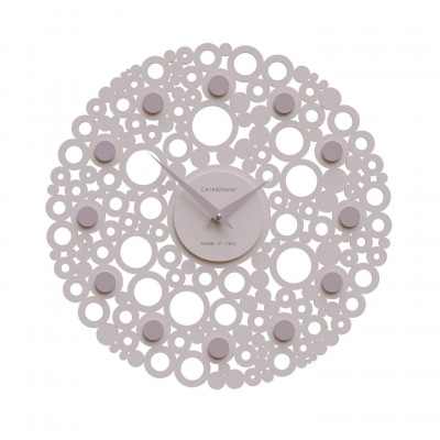 CalleaDesign - Bollicine - Orologio da parete design moderno in legno con decoro a bolle - Colore: Rosa Conchiglia - SKU: 61-10-1-31