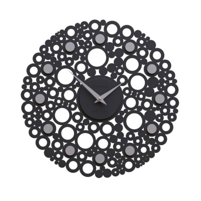 CalleaDesign - Bollicine - Orologio da parete design moderno in legno con decoro a bolle - Colore: Nero - SKU: 61-10-1-5