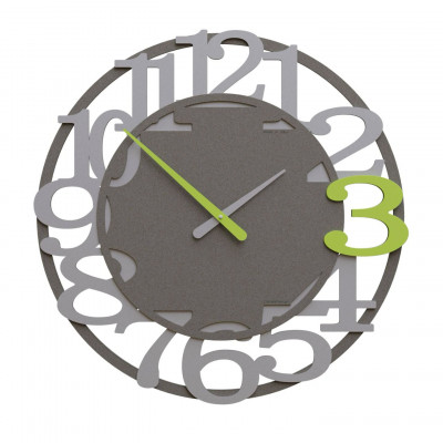 CalleaDesign - Viktor - Orologio da parete moderno in legno con numeri decorativi e lancette in metallo - Colore: Verde Mela - SKU: 10-222-76