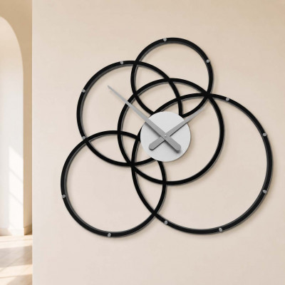 CalleaDesign Black Hole Orologio da parete in legno dal design moderno per salotto o ufficio Colore: Nero