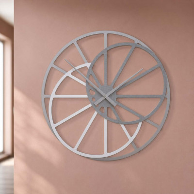 CalleaDesign Theresa Orologio da parete in legno di grandi dimensioni Colore: Grigio