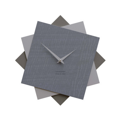 CalleaDesign - Foy - Orologio da parete in legno per cucina o per soggiorno dal design moderno - Colore: Radica Grigia - SKU: 10-030-84