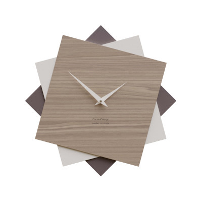 CalleaDesign - Foy - Orologio da parete in legno per cucina o per soggiorno dal design moderno - Colore: Noce Canaletto - SKU: 10-030-85