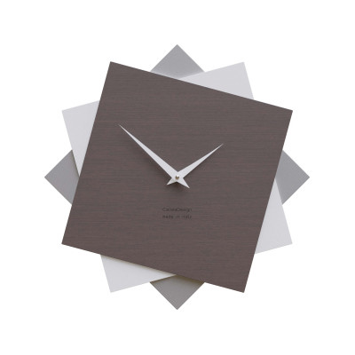 CalleaDesign - Foy - Orologio da parete in legno per cucina o per soggiorno dal design moderno - Colore: Rovere Wengè - SKU: 10-030-89
