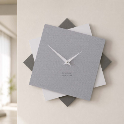 CalleaDesign Foy Orologio da parete in legno per cucina o per soggiorno dal design moderno Colore: Gessato