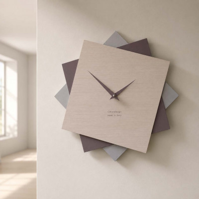 CalleaDesign Foy Orologio da parete in legno per cucina o per soggiorno dal design moderno Colore: Rovere Decapè
