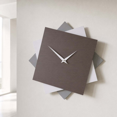 CalleaDesign Foy Orologio da parete in legno per cucina o per soggiorno dal design moderno Colore: Rovere Wengè