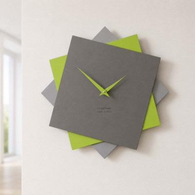 CalleaDesign Foy Orologio da parete in legno per cucina o per soggiorno dal design moderno Colore: Verde Mela