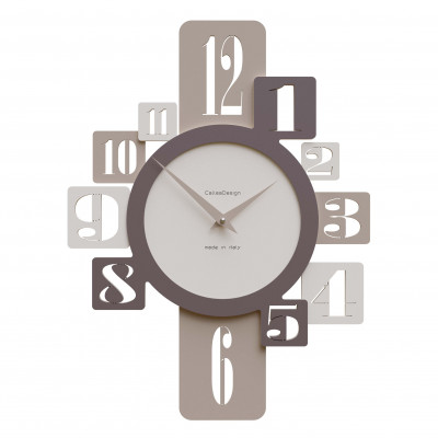CalleaDesign - Onyx - Orologio da parete in legno per cucina o soggiorno di design moderno - Colore: Lino - SKU: 10-132-11