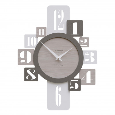 CalleaDesign - Onyx - Orologio da parete in legno per cucina o soggiorno di design moderno - Colore: Rovere Breeze - SKU: 10-132-83