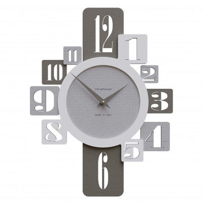 CalleaDesign - Onyx - Orologio da parete in legno per cucina o soggiorno di design moderno - Colore: Gessato - SKU: 10-132-86